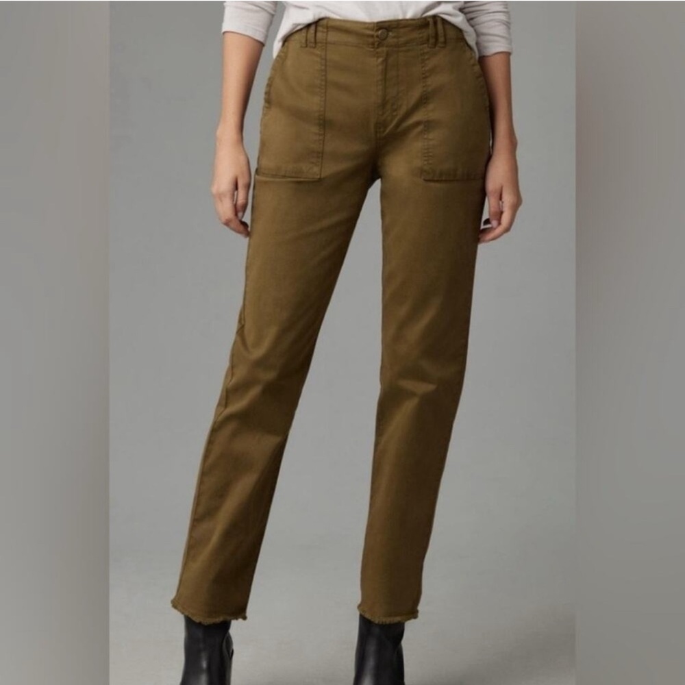 Pilcro Olive Green Straight-Leg Pants